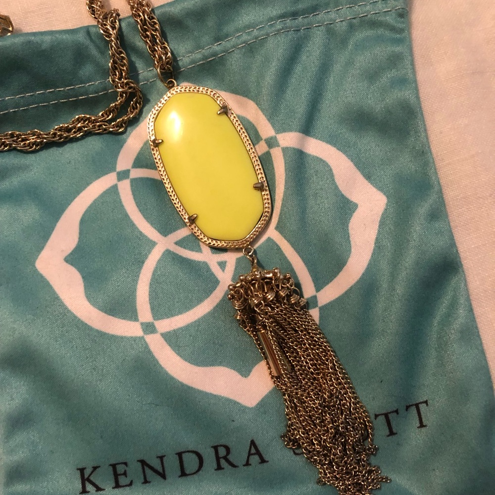 Rare neon Yellow Kendra Rayne necklace
